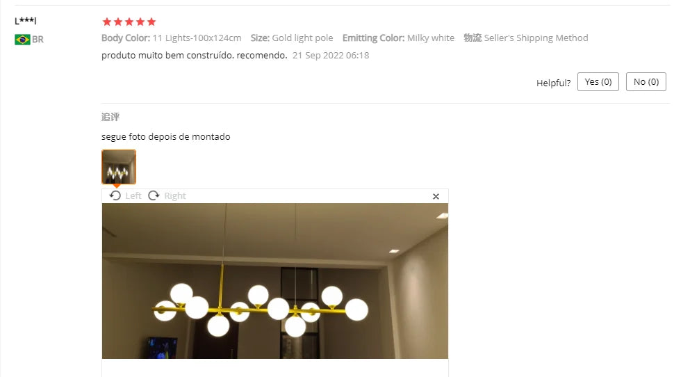 Nordic Modern LED Pendant Gold Light Glass