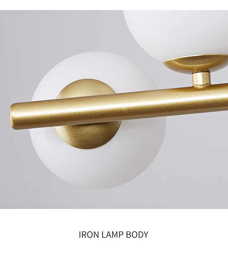 Nordic Modern LED Pendant Gold Light Glass