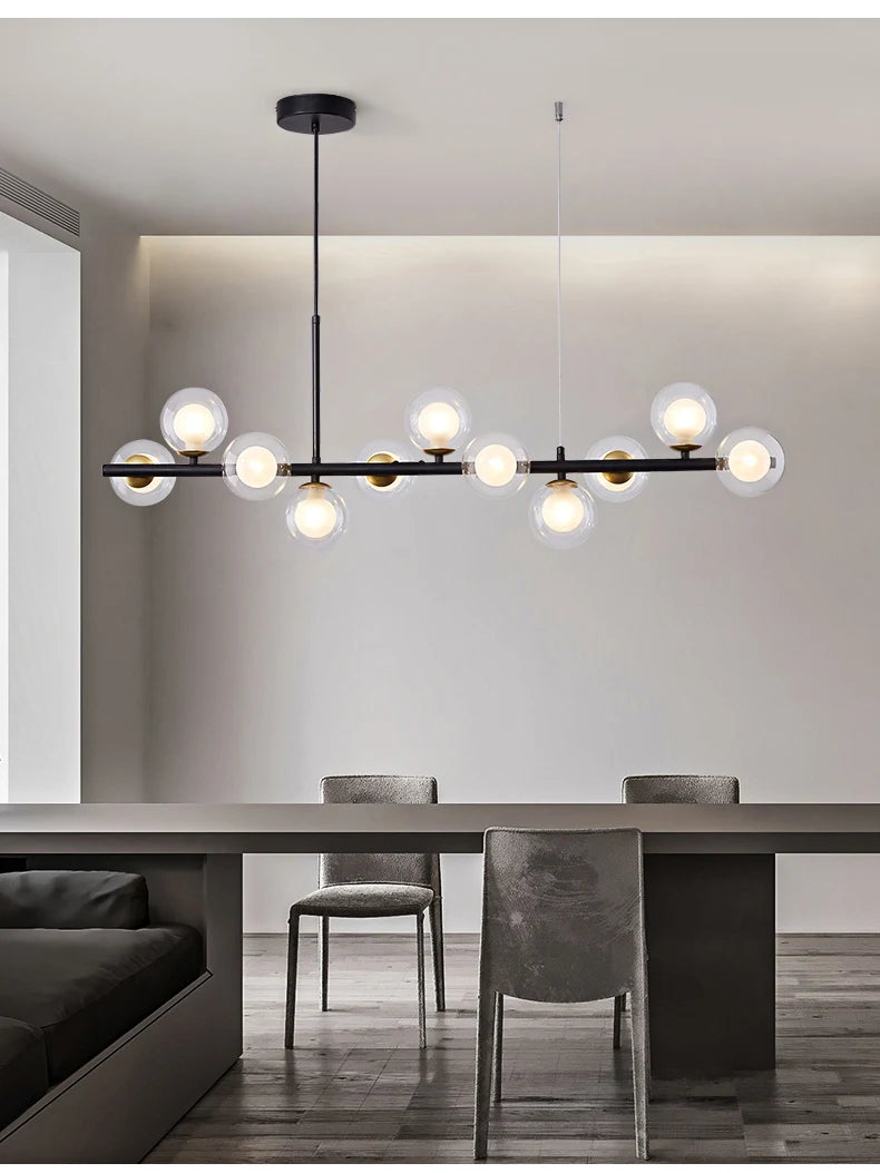 Nordic Modern LED Pendant Gold Light Glass