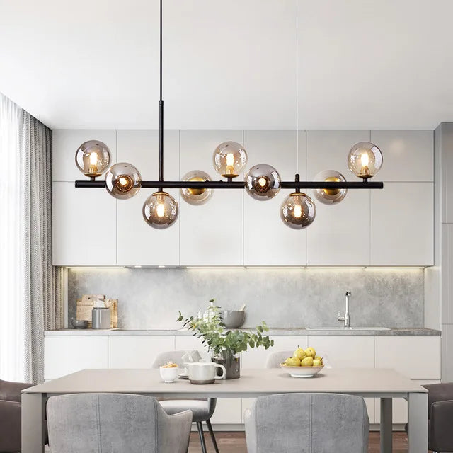 Nordic Modern LED Pendant Gold Light Glass