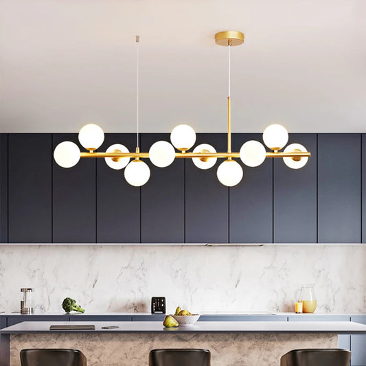 Nordic Modern LED Pendant Gold Light Glass