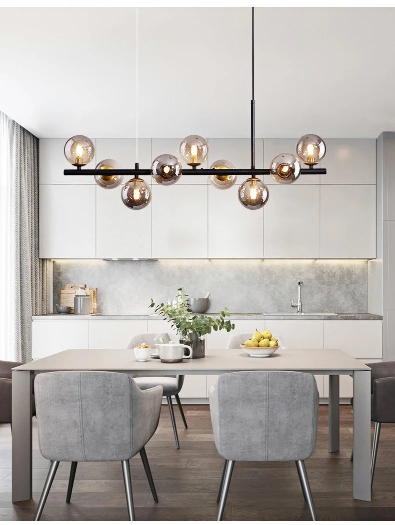 Nordic Modern LED Pendant Gold Light Glass