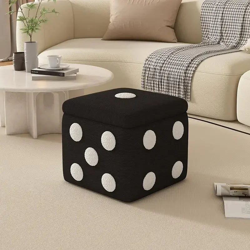 Dice Storage Ottoman, Faux Sheepskin Stool Kids