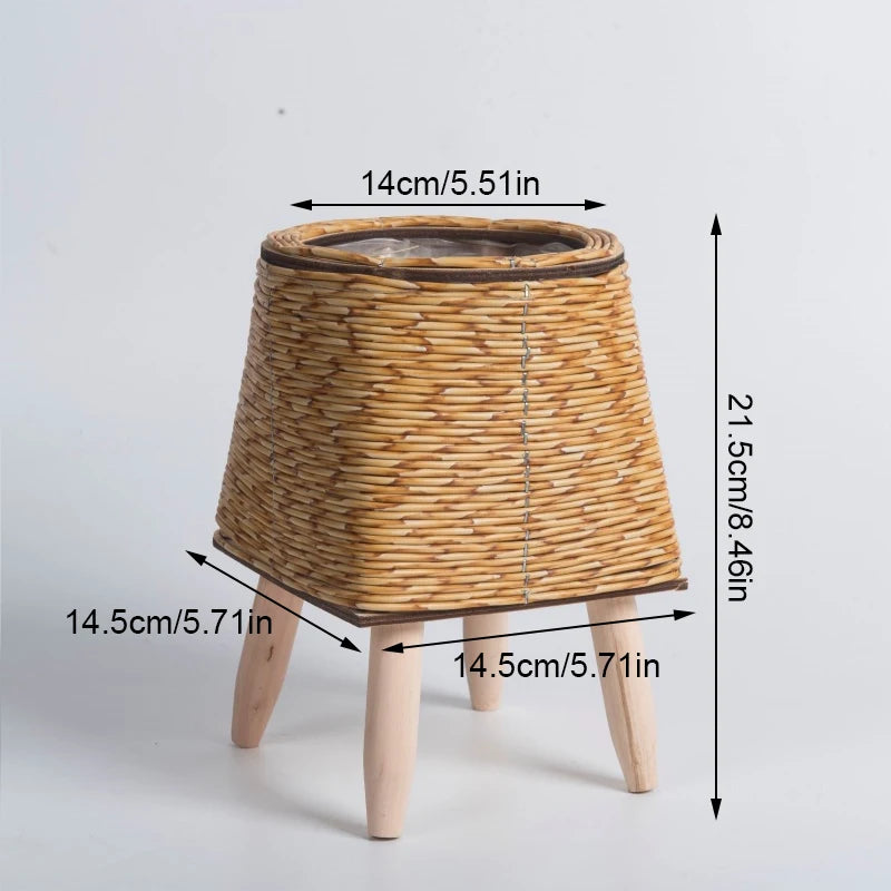 Nordic Flower Shelf Imitation Rattan Flower Pot