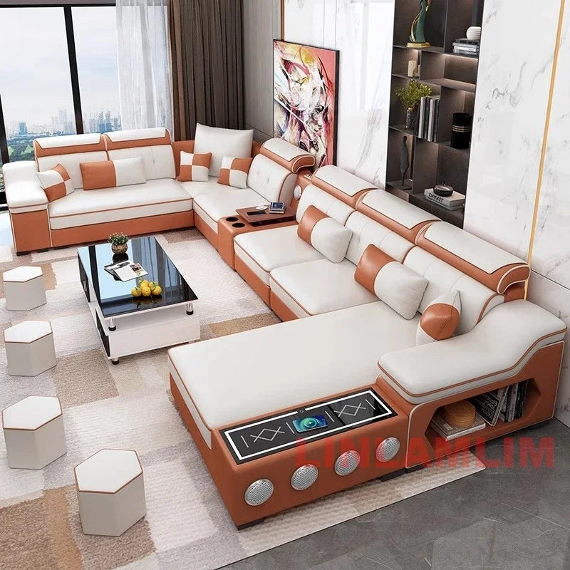 Modern Scientific Cloth Sectional Sofa Set