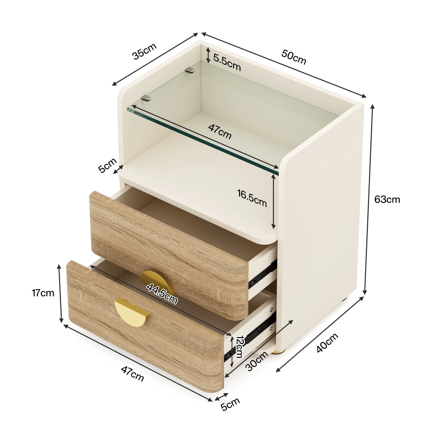 Nightstands, 2-Drawer Modern Night Stand