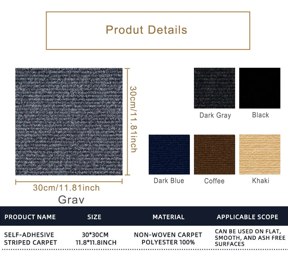 1/10/20/30/40pcs Floor Tiles Sticker Square Rug