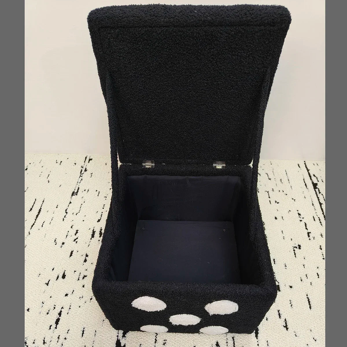 Dice Storage Ottoman, Faux Sheepskin Stool Kids