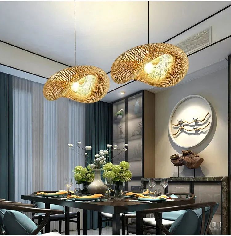 Bamboo Weaving LED Pendant Light HandMade