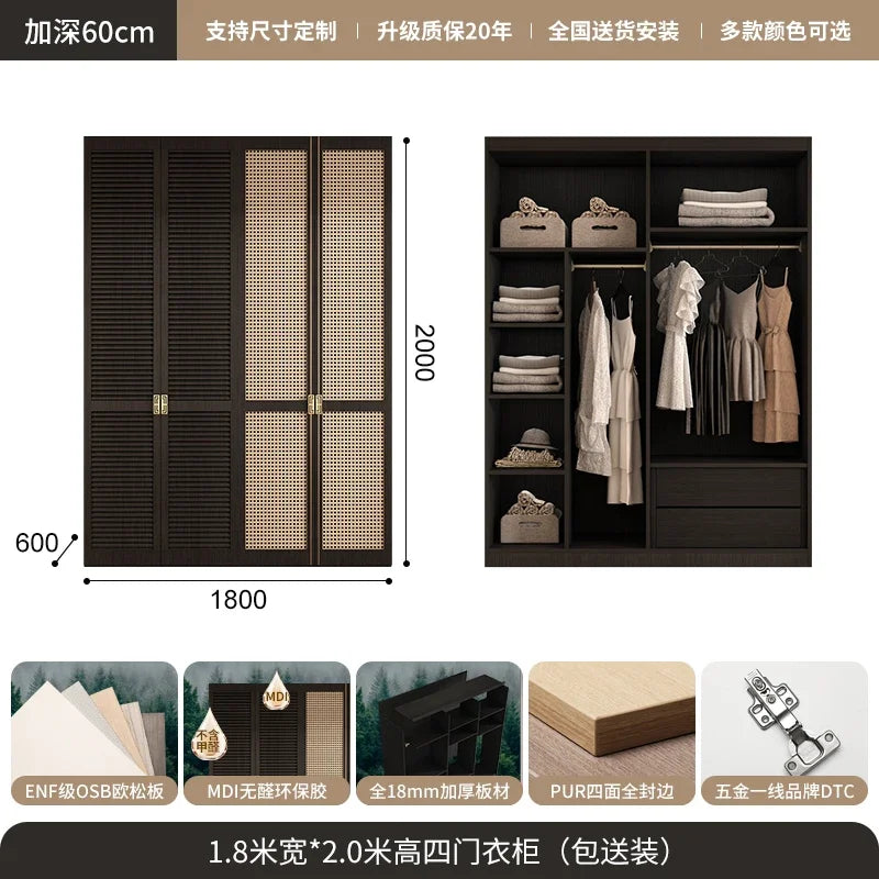 Nordic Orgnizer Wood Wardrobes