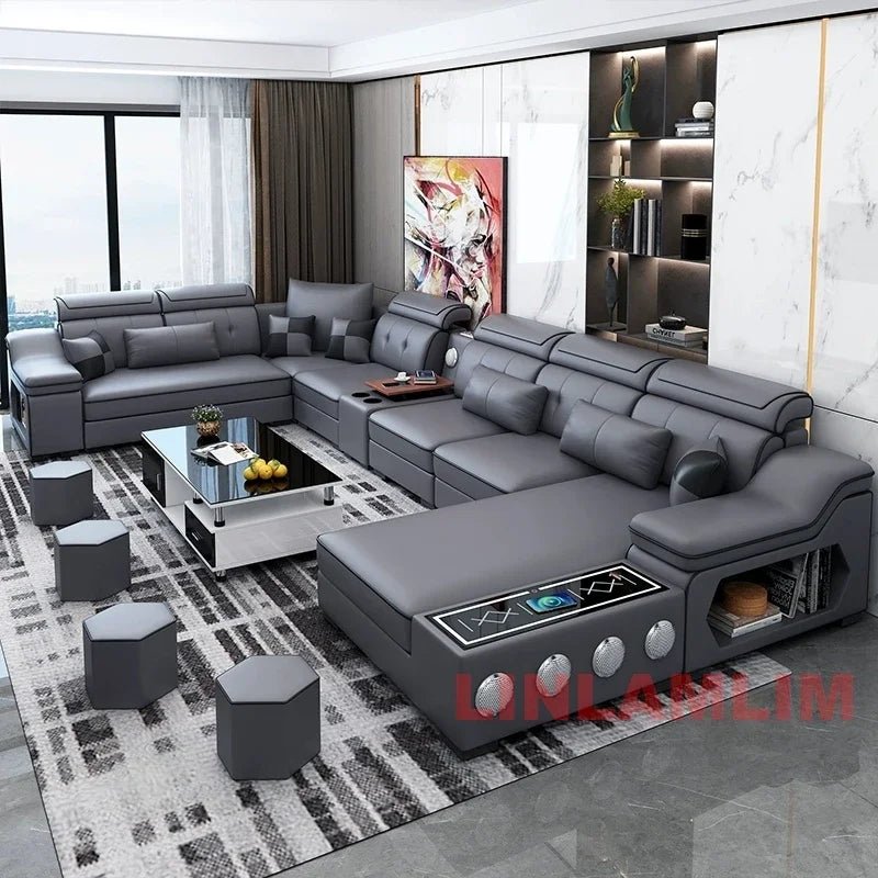 Modern Scientific Cloth Sectional Sofa Set