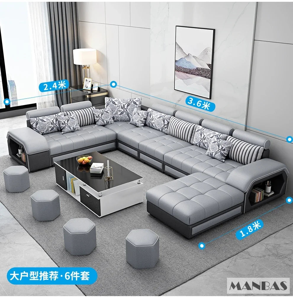 Linlamim Fabric Sofa Set Furniture Living Room