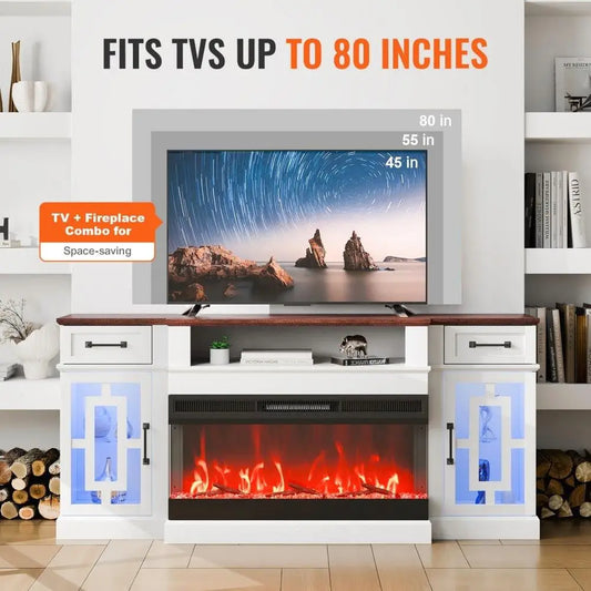 80 Inch Fireplace TV Stand