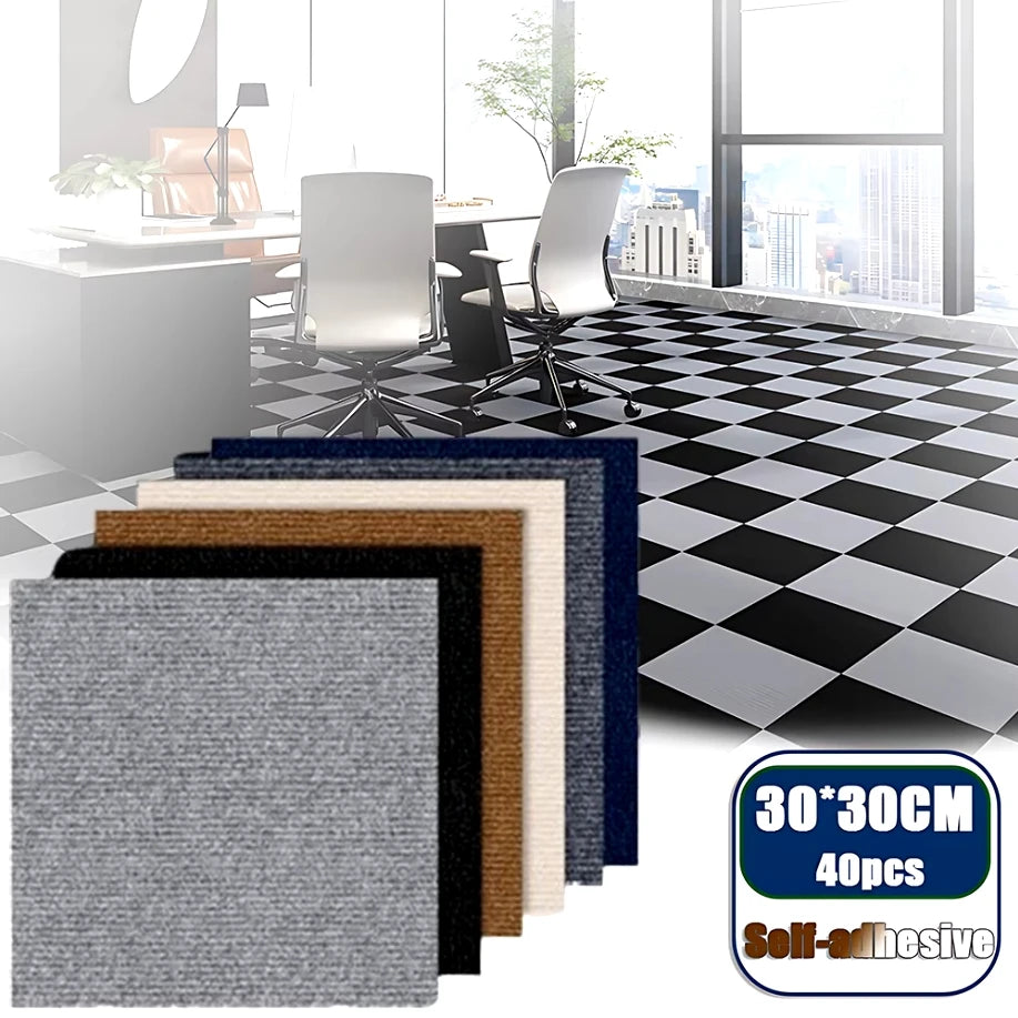 1/10/20/30/40pcs Floor Tiles Sticker Square Rug