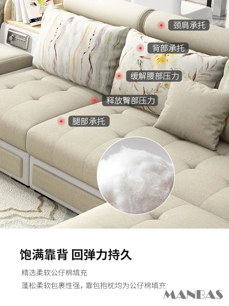 Linlamim Fabric Sofa Set Furniture Living Room