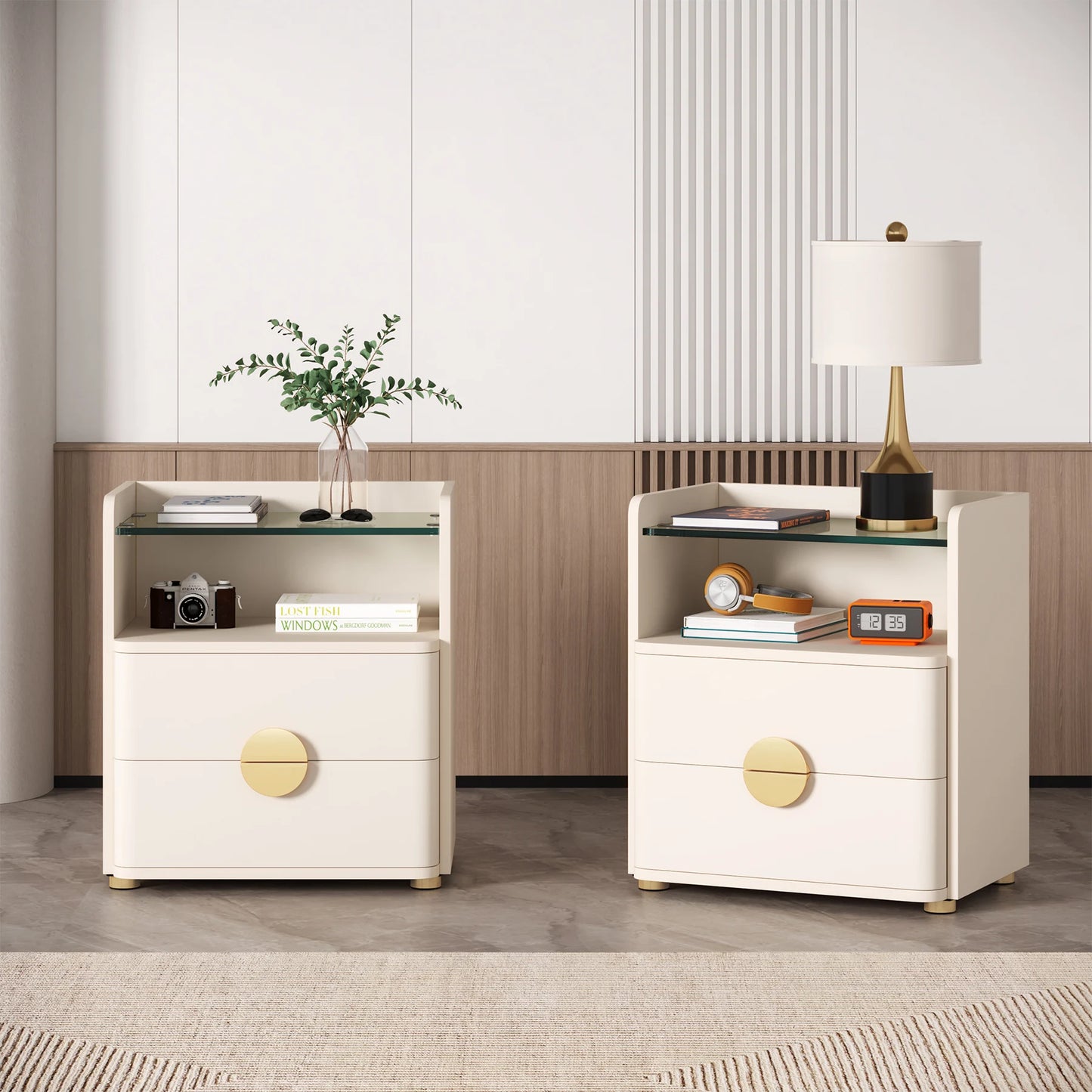 Nightstands, 2-Drawer Modern Night Stand