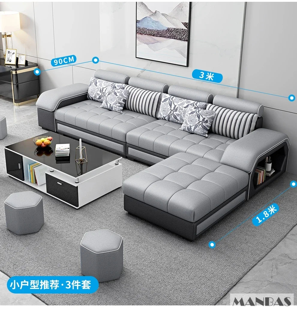 Linlamim Fabric Sofa Set Furniture Living Room