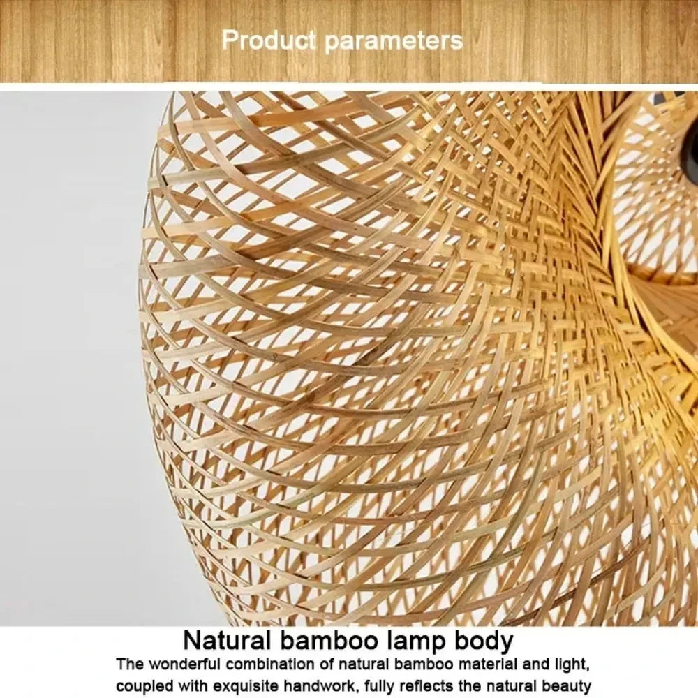 Bamboo Weaving LED Pendant Light HandMade