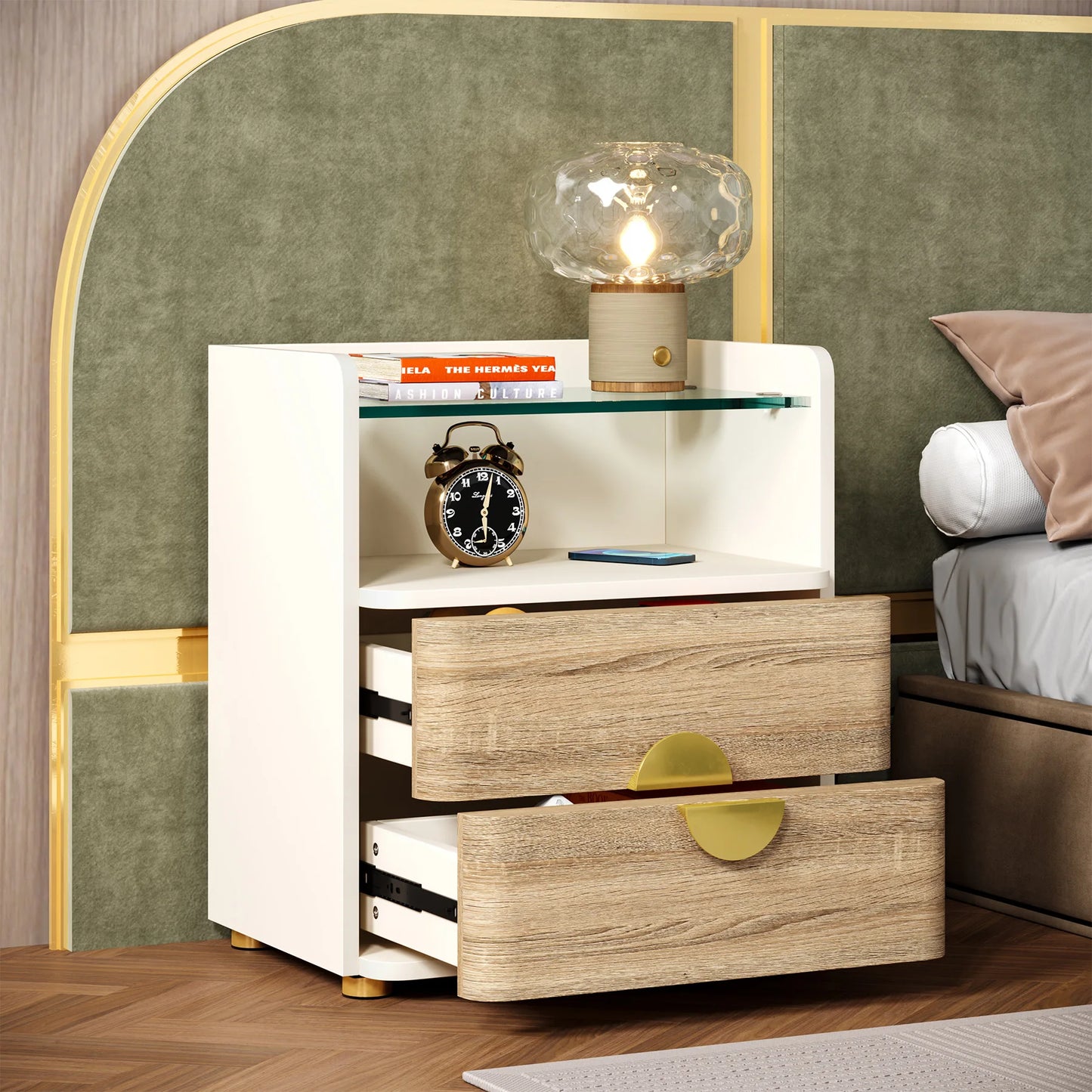 Nightstands, 2-Drawer Modern Night Stand