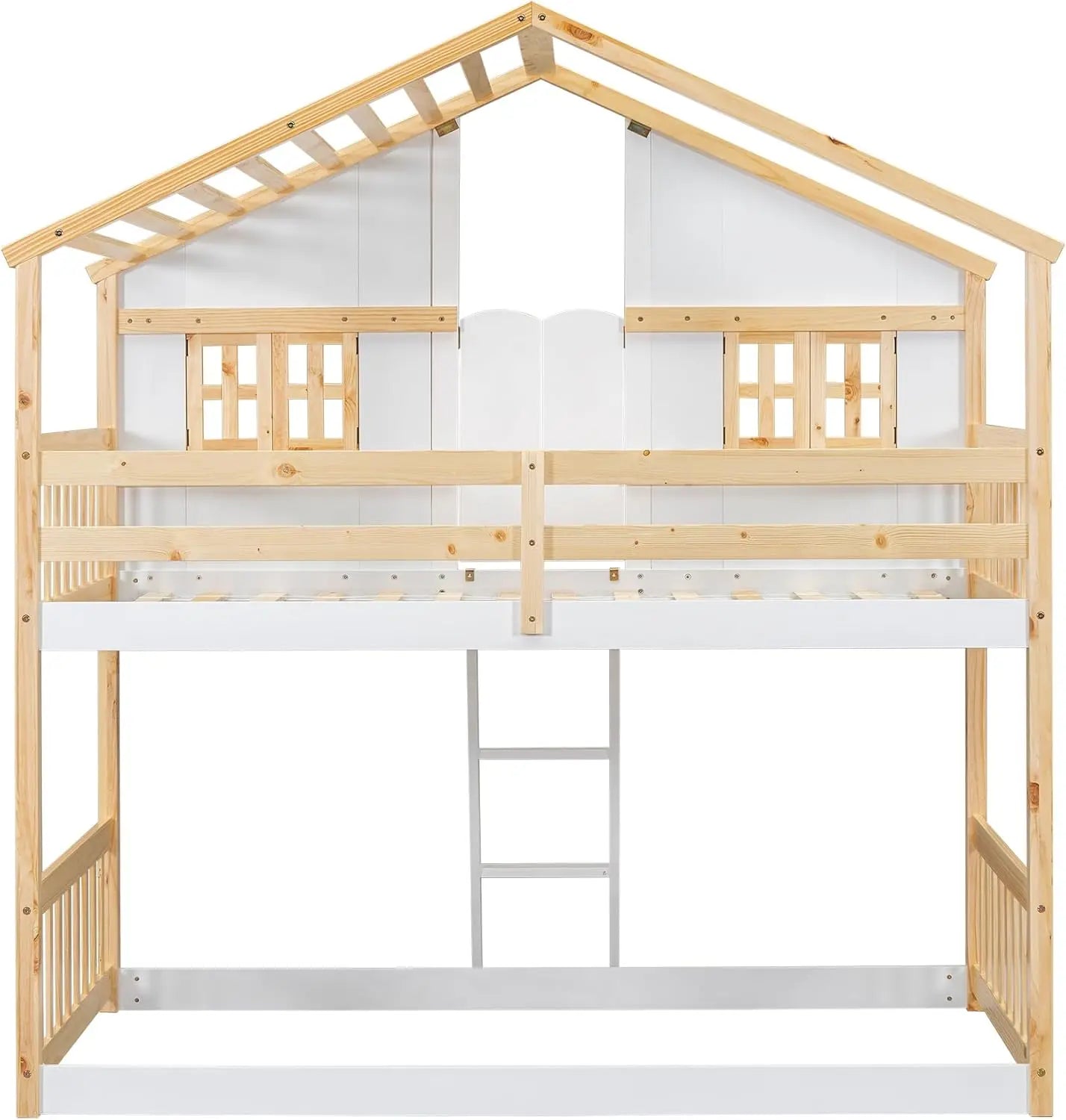 House Bunk Bed Twin Over Twin Wood