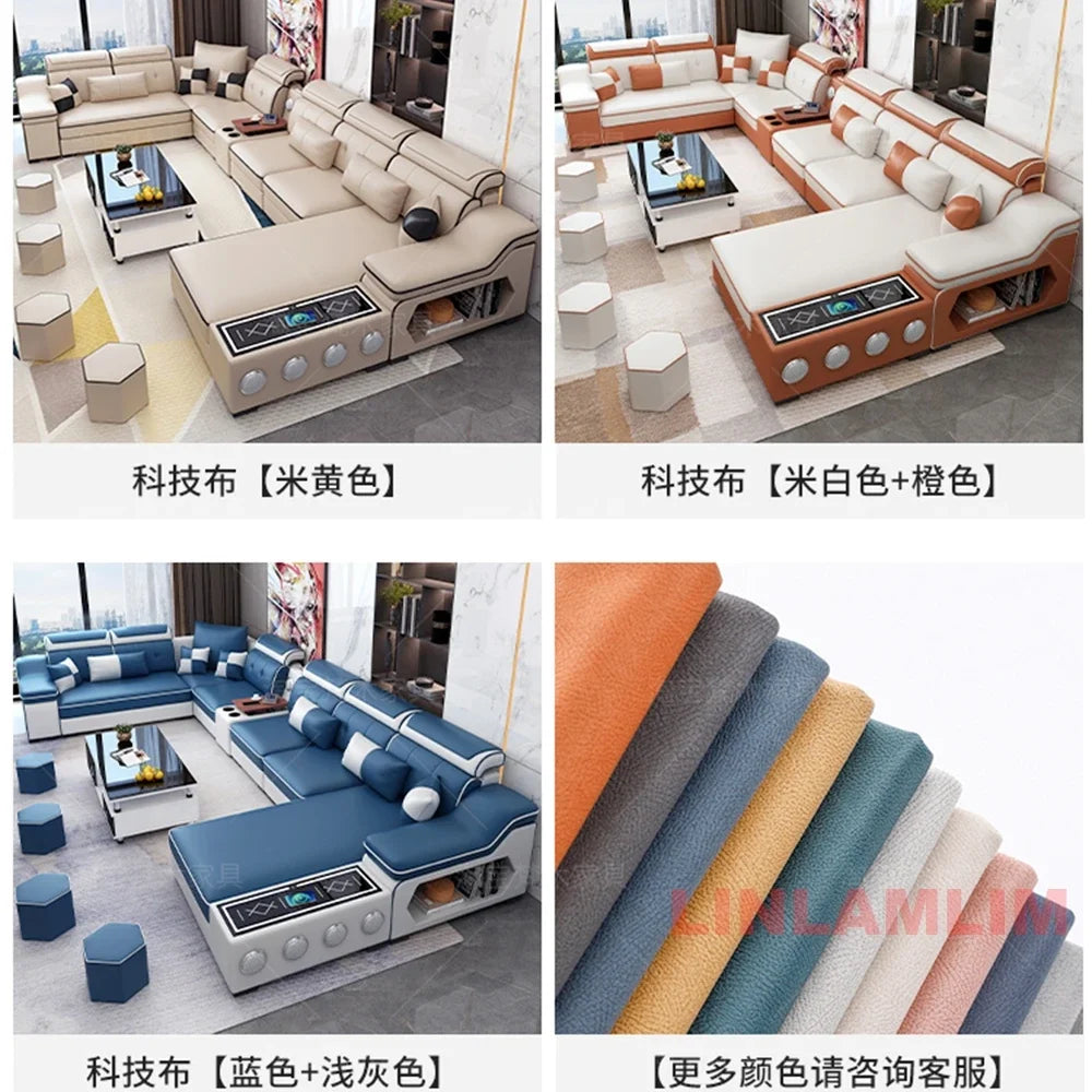 Modern Scientific Cloth Sectional Sofa Set