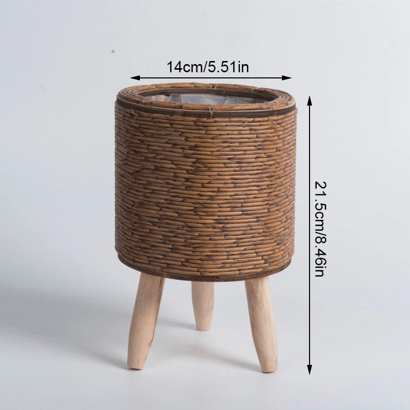 Nordic Flower Shelf Imitation Rattan Flower Pot