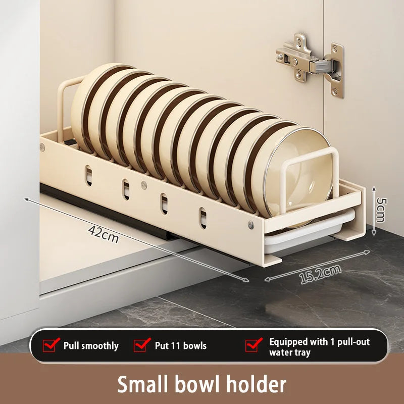 Pull Out Dish Racks Stainless Steel Bowl