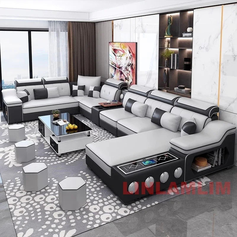 Modern Scientific Cloth Sectional Sofa Set