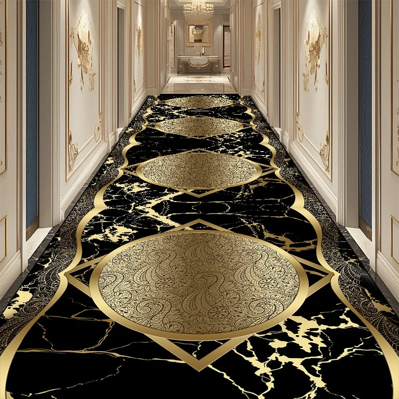 Luxury Golden Corridor Carpet Hotel Hallway