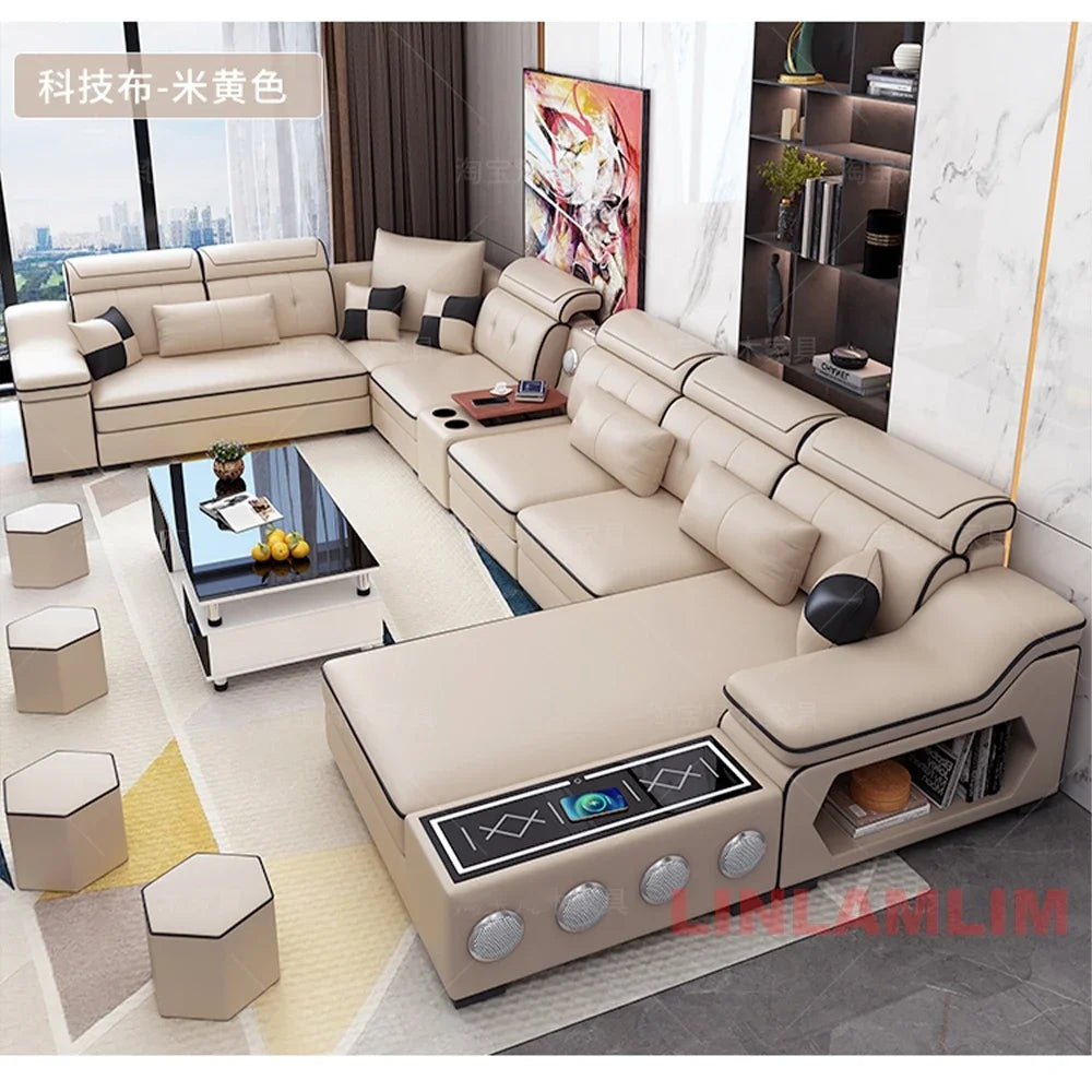 Modern Scientific Cloth Sectional Sofa Set