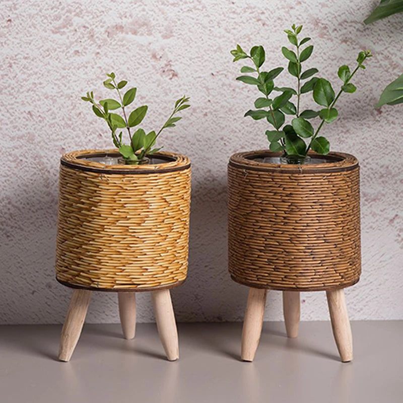 Nordic Flower Shelf Imitation Rattan Flower Pot