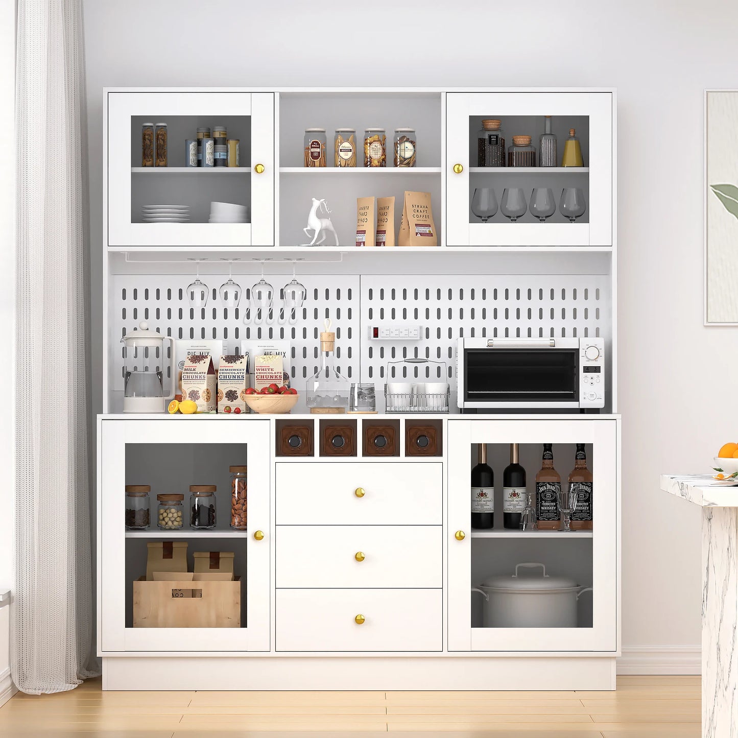 Pantry Cabinet, Kitchen Storage Cabinet, Freestanding