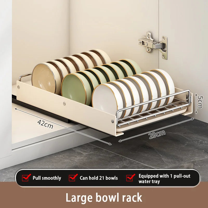 Pull Out Dish Racks Stainless Steel Bowl
