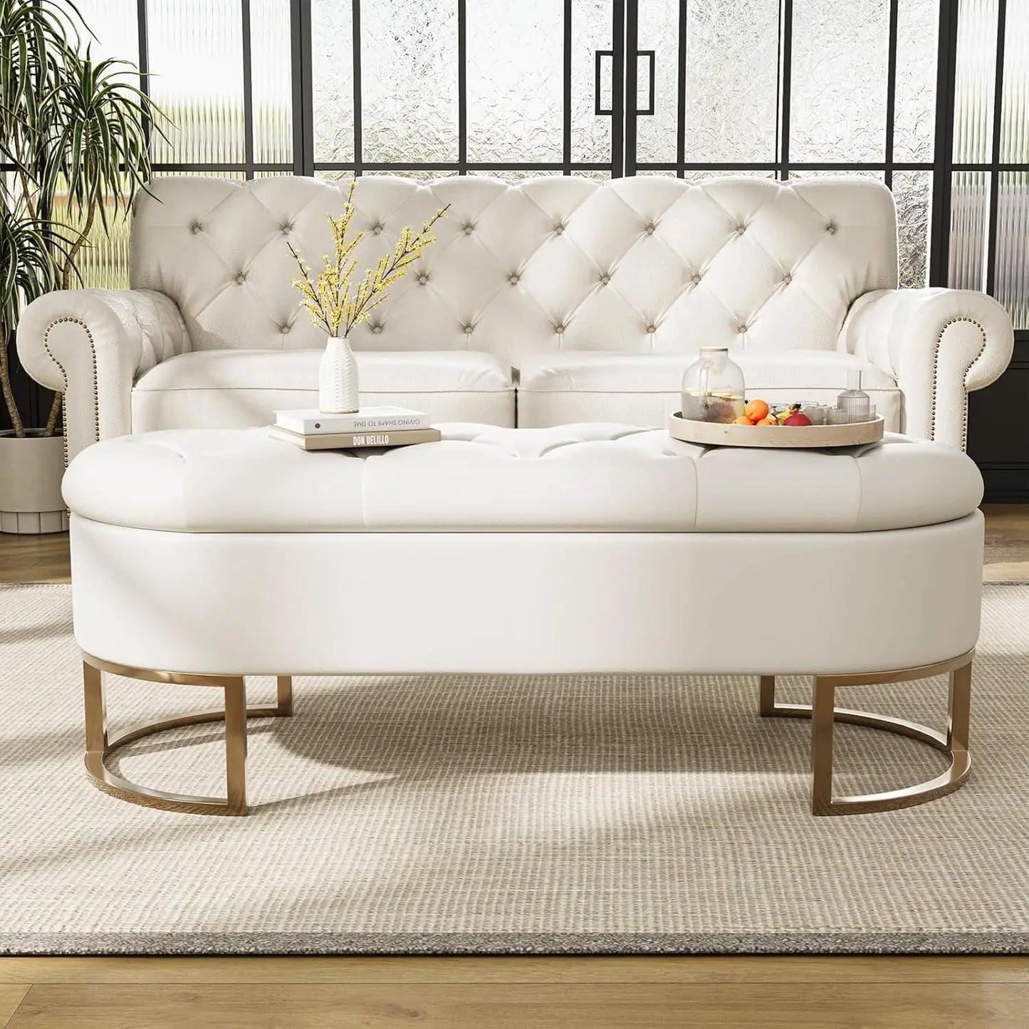 Vabches 50''L Ottoman Storage Bench Upholstered