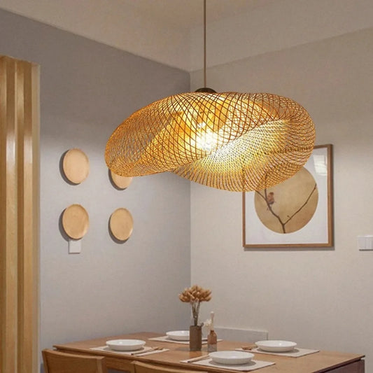 Bamboo Weaving LED Pendant Light HandMade
