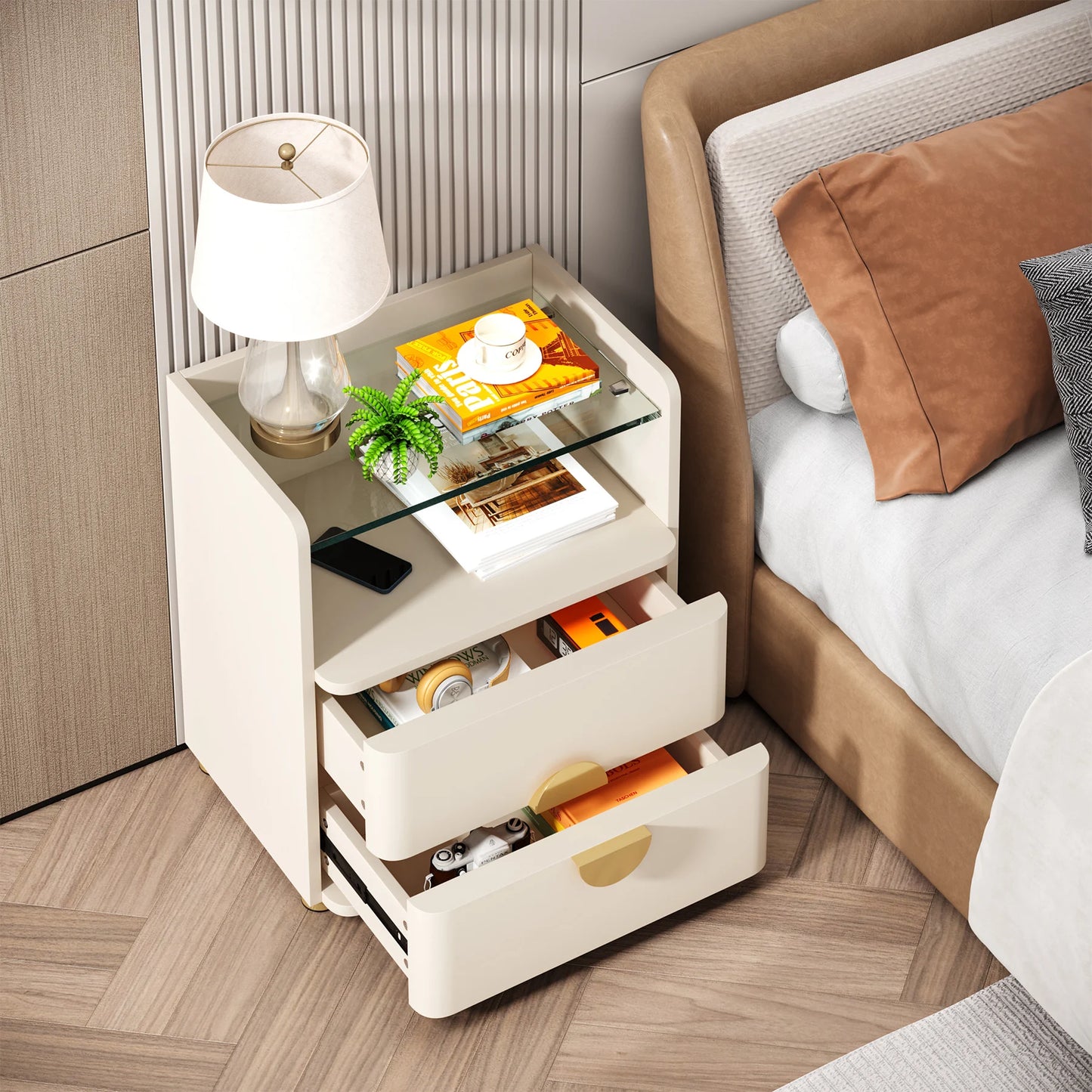 Nightstands, 2-Drawer Modern Night Stand
