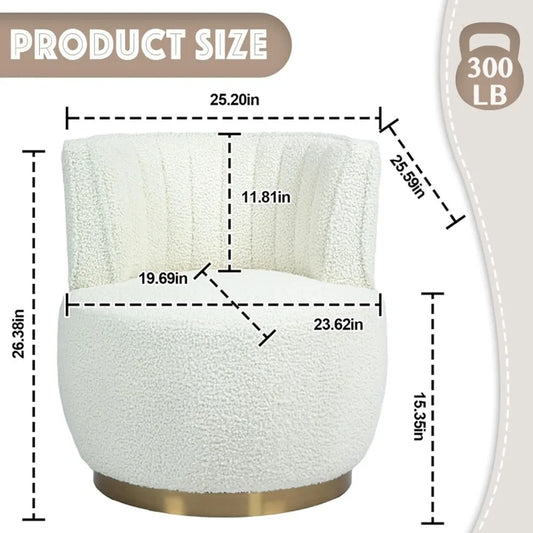 Swivel Barrel Chair, Teddy Modern Accent Chair