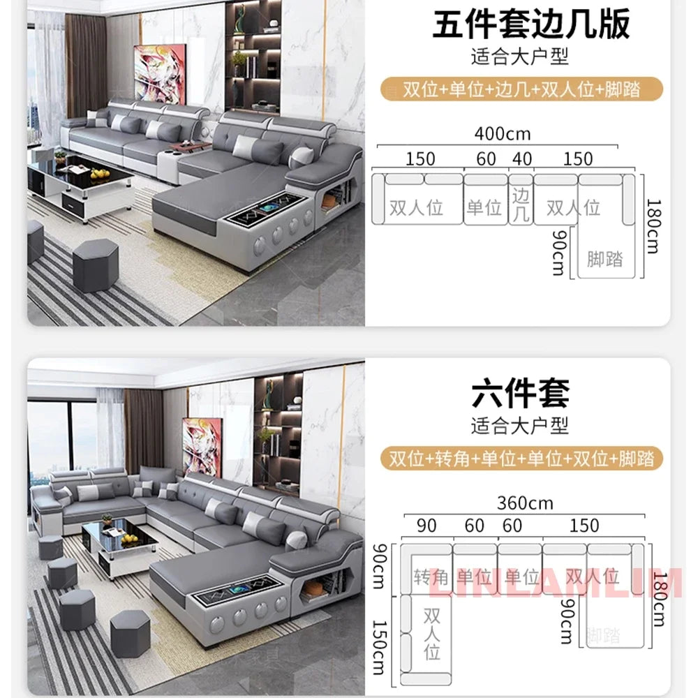 Modern Scientific Cloth Sectional Sofa Set