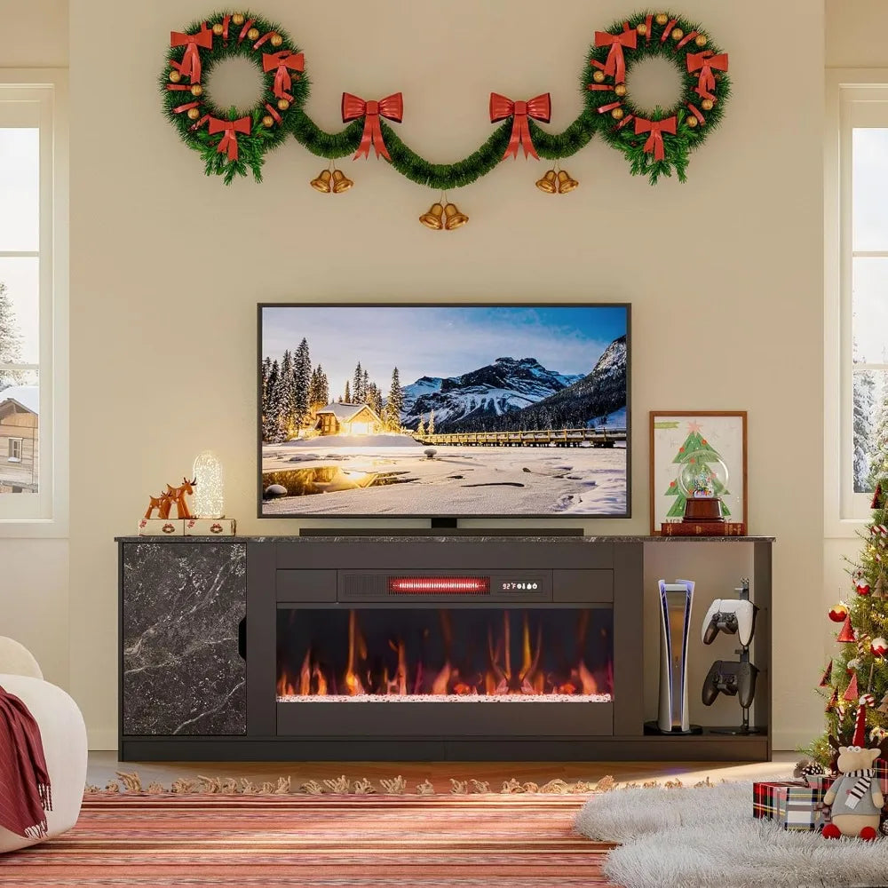 70 Inch Fireplace TV Stand with 36"