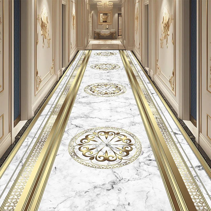 Luxury Golden Corridor Carpet Hotel Hallway