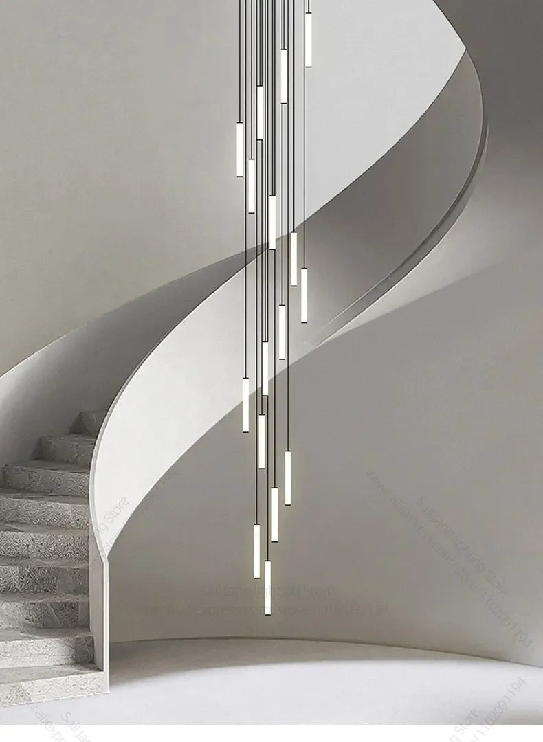 LED Long Line Chandelier Modern Staircase