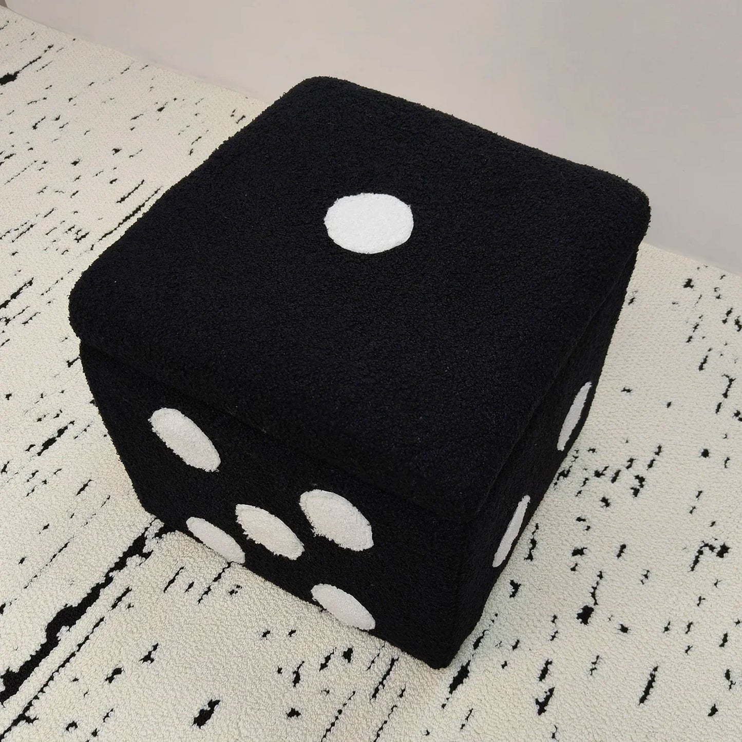 Dice Storage Ottoman, Faux Sheepskin Stool Kids