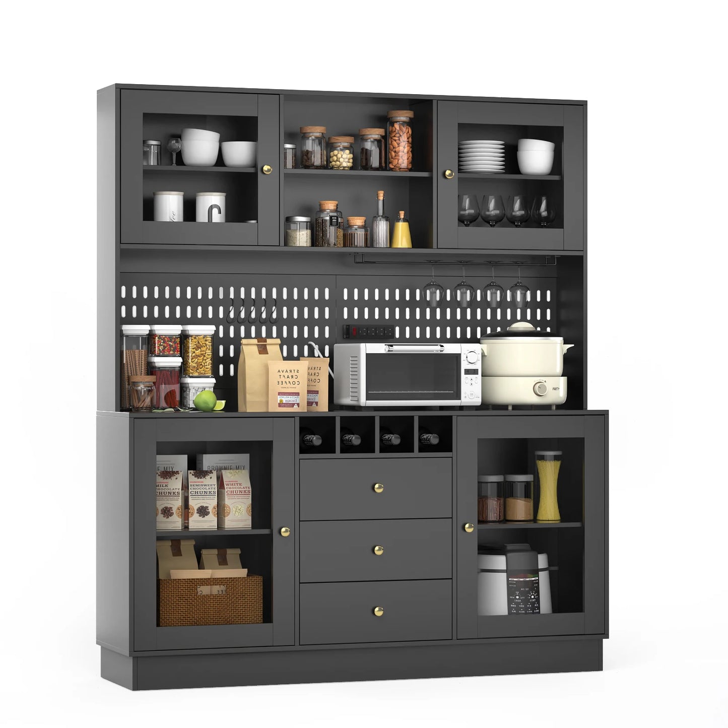 Pantry Cabinet, Kitchen Storage Cabinet, Freestanding