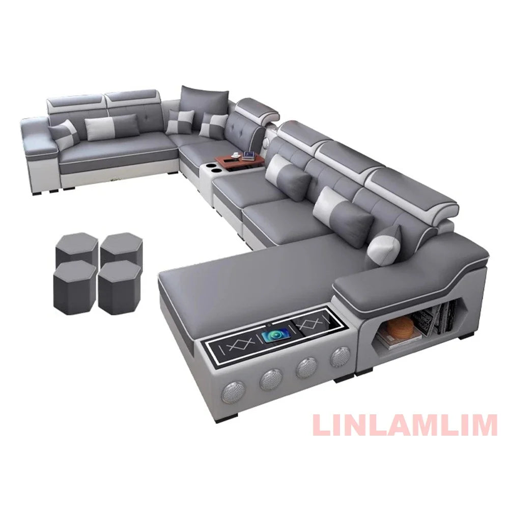 Modern Scientific Cloth Sectional Sofa Set