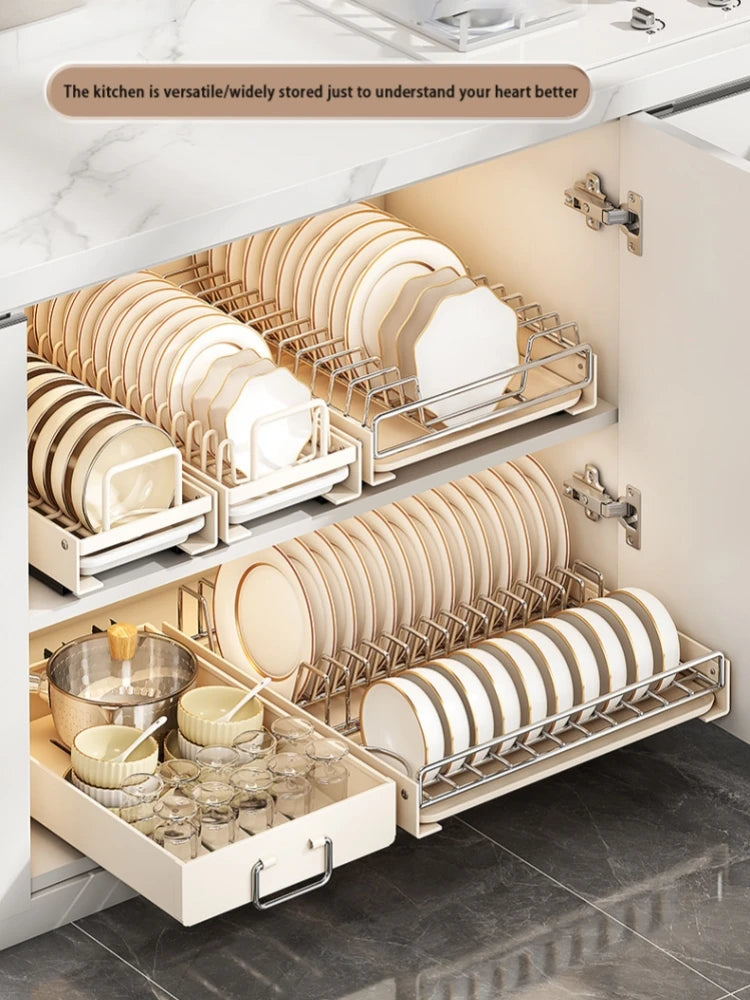 Pull Out Dish Racks Stainless Steel Bowl