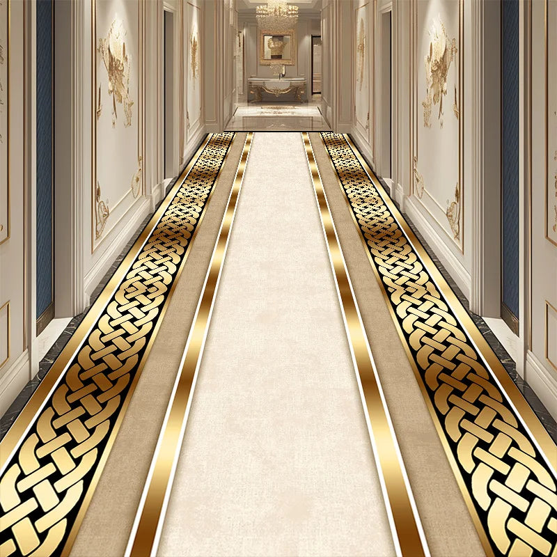 Luxury Golden Corridor Carpet Hotel Hallway