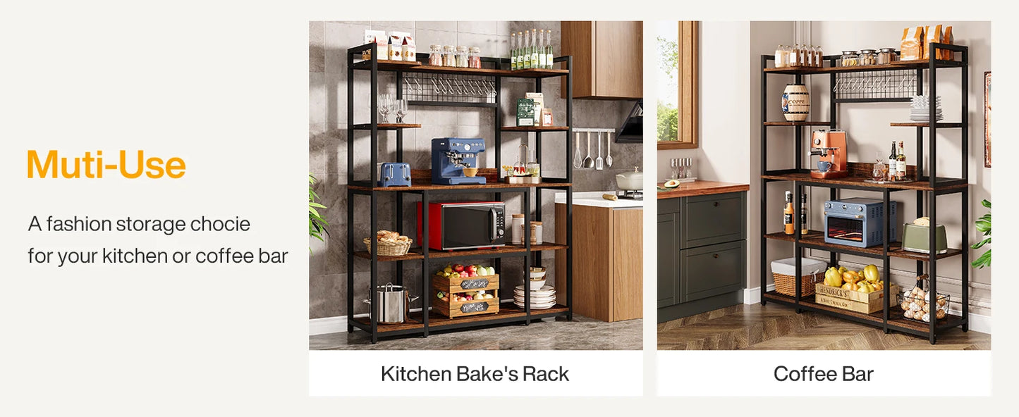 Kitchen Bakers Rack, Microwave Stand, 55"