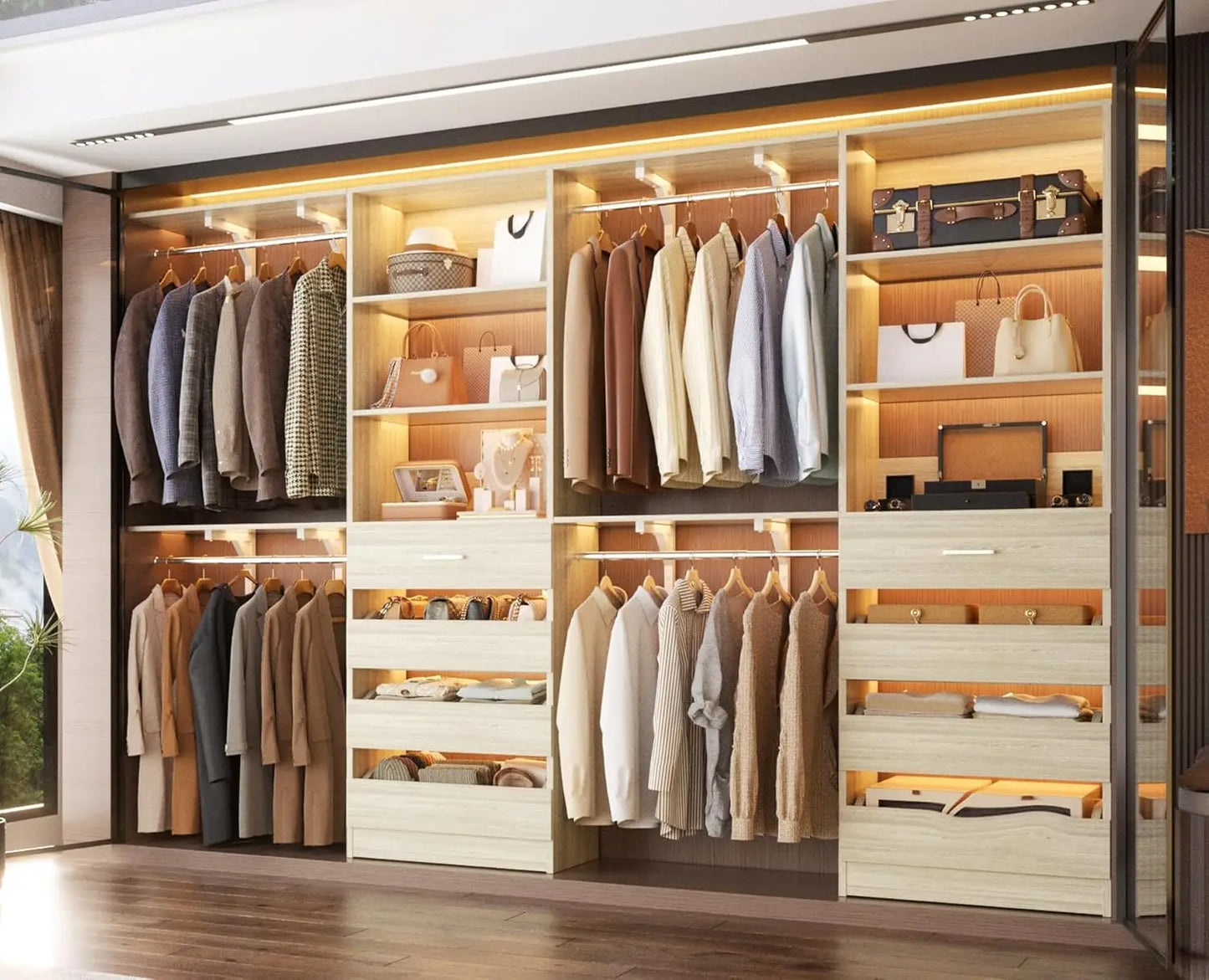 Closet System with 8 Wooden Drawers