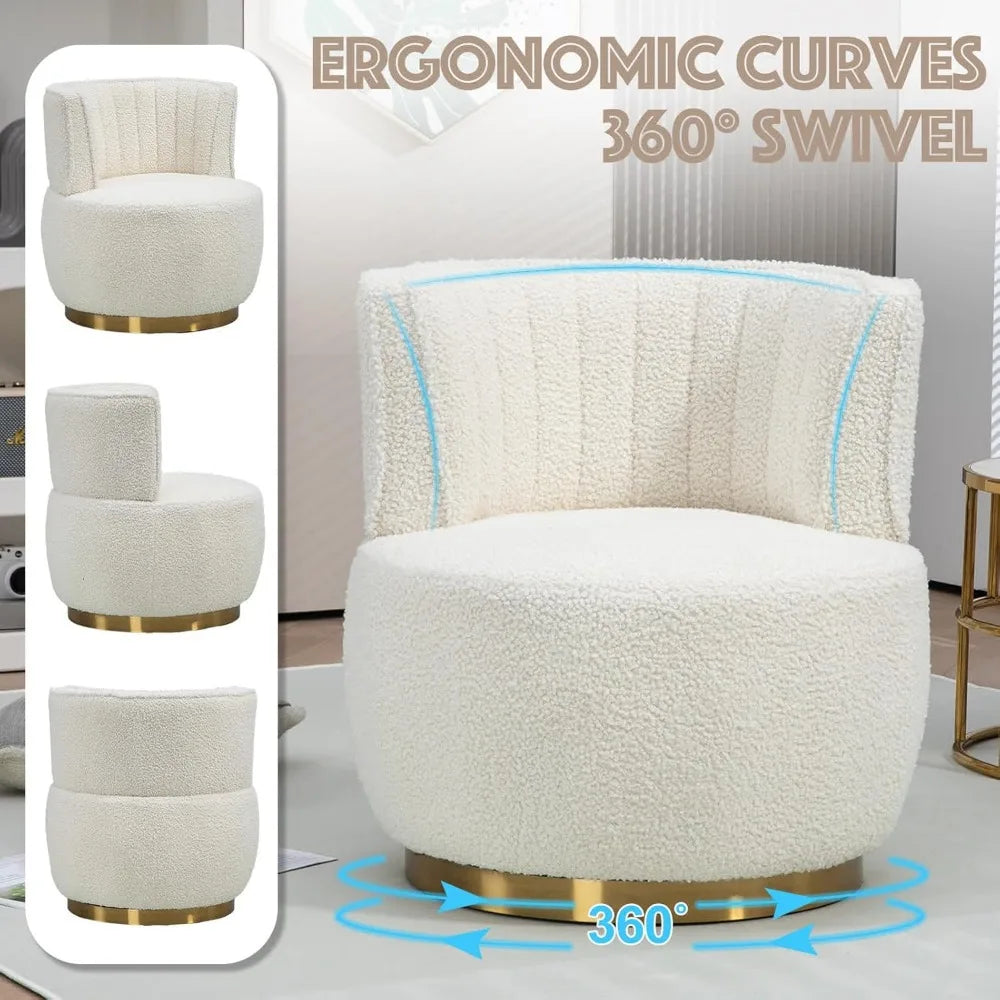 Swivel Barrel Chair, Teddy Modern Accent Chair