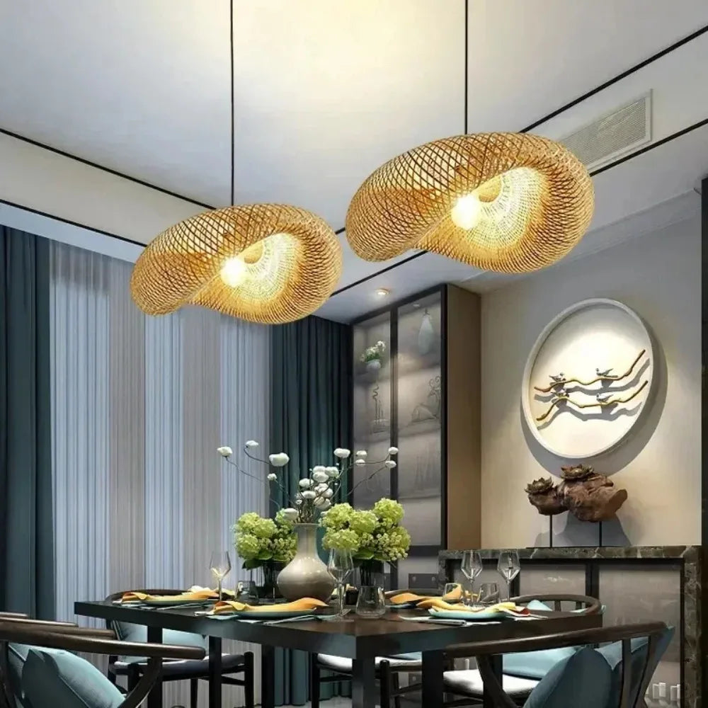 Bamboo Weaving LED Pendant Light HandMade